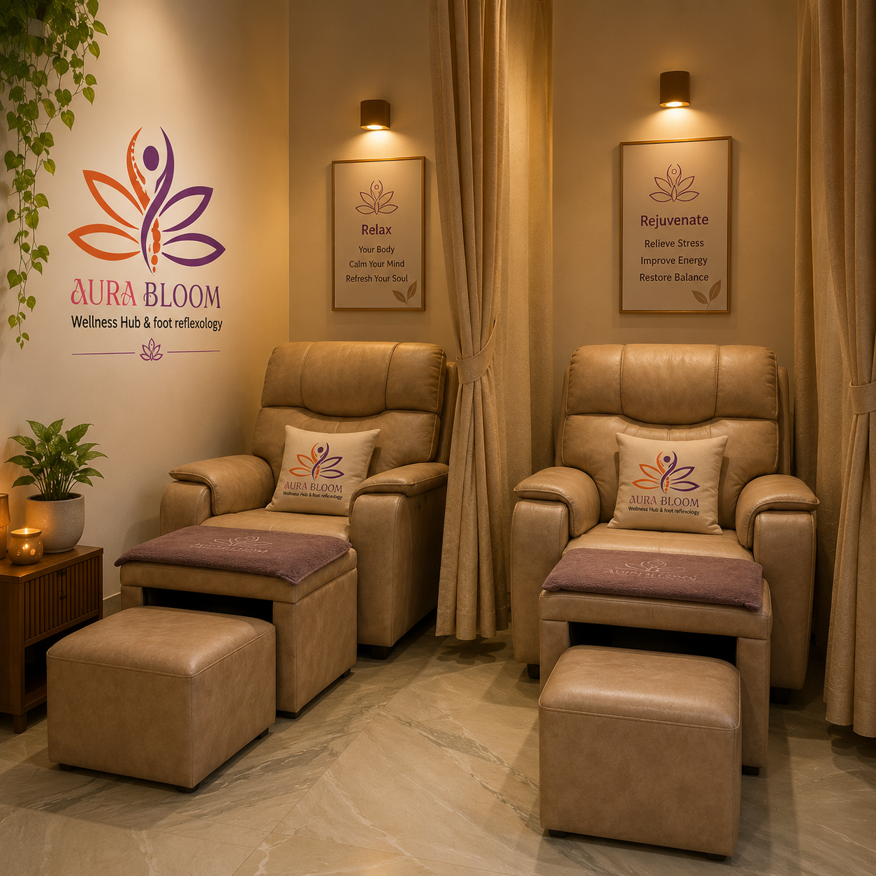 AuraBloom recliner chair wellness lounge Coimbatore