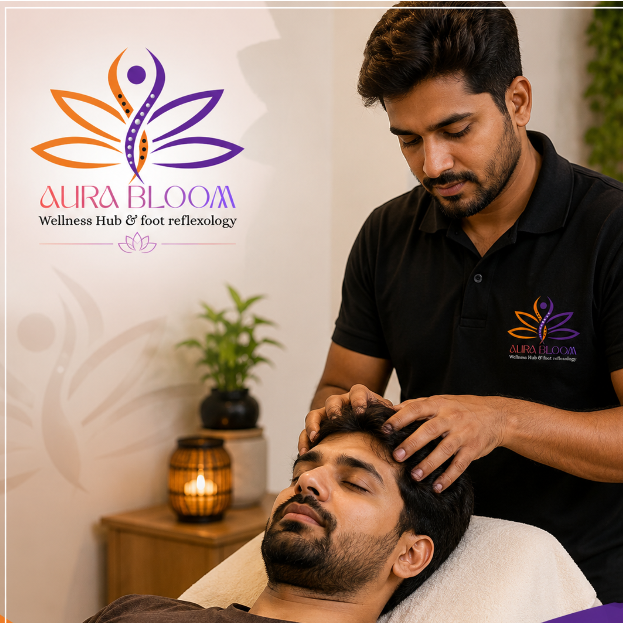 AuraBloom therapist performing wellness therapy in Coimbatore